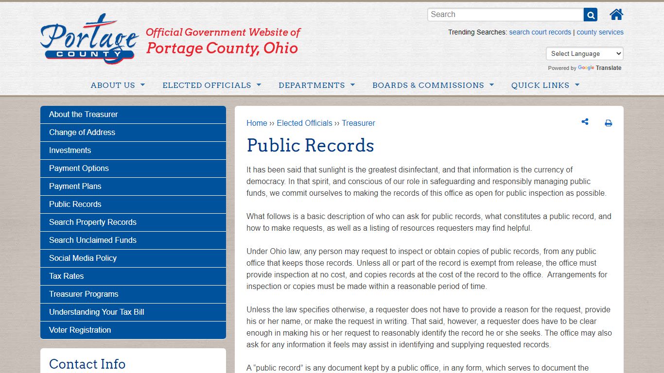 Public Records | Portage County OH