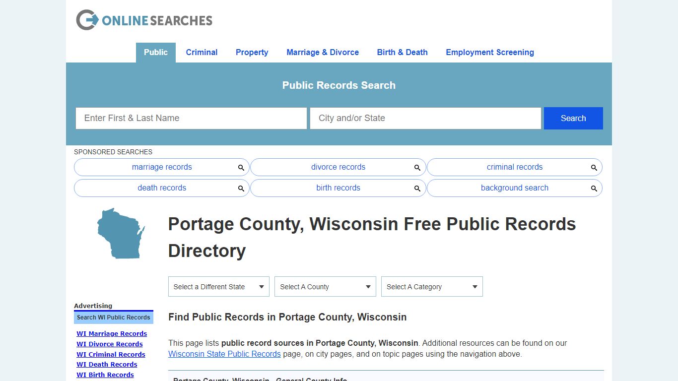 Portage County, Wisconsin Public Records Directory
